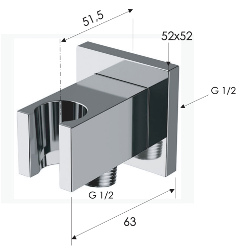 Держатель для душа Remer 337Q хром - фото 2