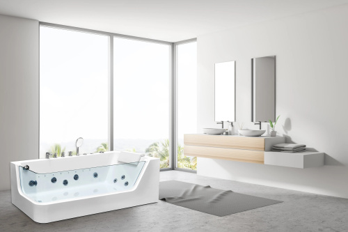 Ванна акриловая гидромассажная Cerutti SPA C-494-17R 170х80 пристенная асимметричная с ножками