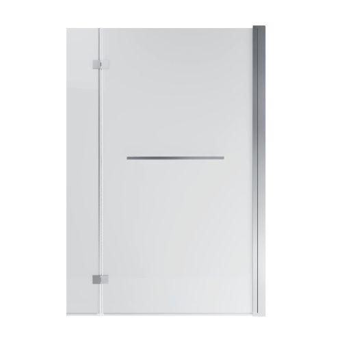 Душевая шторка на ванну Grossman GR-108 80х140 стекло прозрачное профиль хром ориентация универсальная