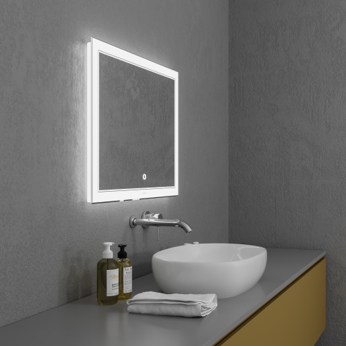 Зеркало в ванную Grossman Sirius 128070 80х70 цвет белый - фото 3