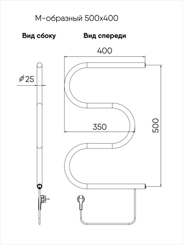 Полотенцесушитель Indigo М ME50-40 40х53 электрический хром - фото 5