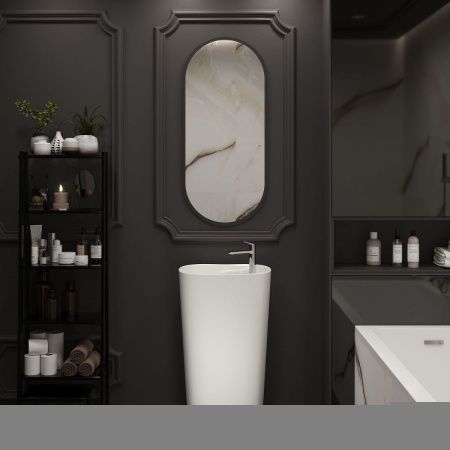 Раковина из сантехнического фарфора Lavinia Boho Bathroom Sink 33311126 50х50 напольная цвет белый 1 отверстие под смеситель