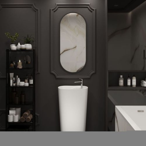 Раковина из сантехнического фарфора Lavinia Boho Bathroom Sink 33311126 50х50 напольная цвет белый 1 отверстие под смеситель - фото 5