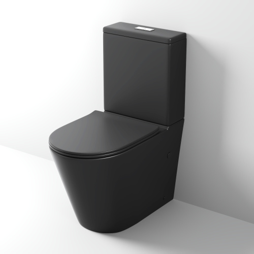 Унитаз напольный с бачком Grossman GR-4458BMS черный матовый с сиденьем микролифт безободковый каскадный смыв - фото 2