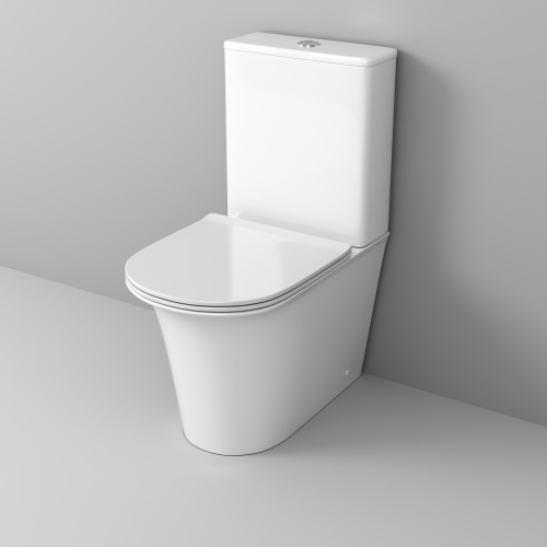 Унитаз напольный с бачком Grossman Galaxy GR-4469S белый глянцевый с сиденьем безободковый каскадный смыв - фото 2