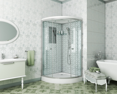 Душевая кабина Niagara Luxe 7701W 90х90 четверть круга с крышей ориентация универсальная - фото 2