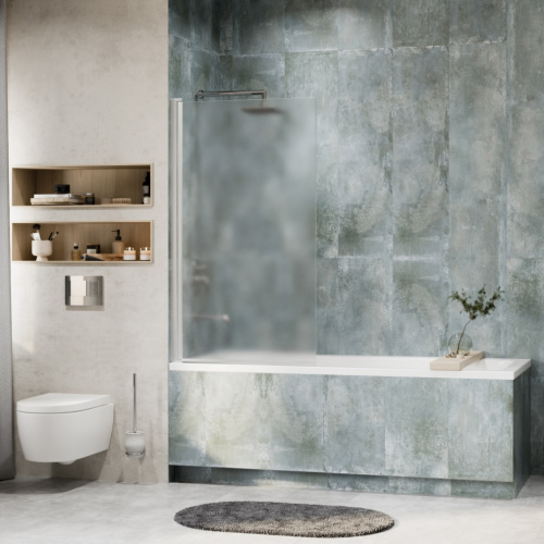 Душевая шторка на ванну Wasserkraft Berkel 48P 48P01-80LM 80х140 стекло матовое профиль хром глянцевый ориентация левая - фото 2