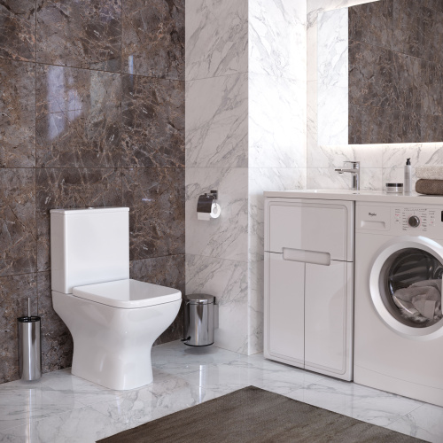 Унитаз напольный с бачком Taliente Elegante EL35055 белый с сиденьем безободковый душевой смыв - фото 3