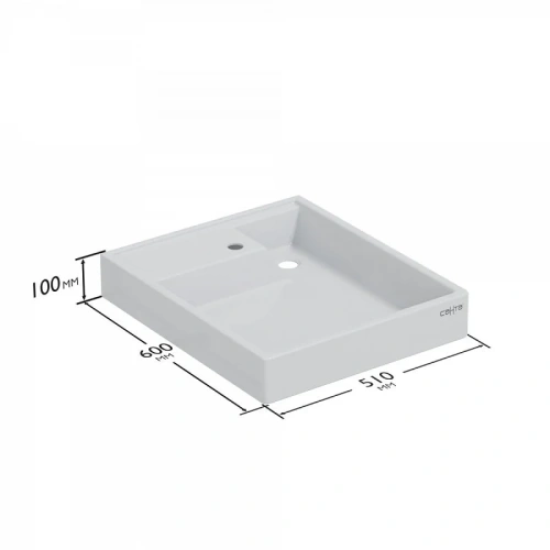 Раковина из искусственного камня СанТа Юпитер 900133 50х60 над стиральной машиной цвет белый 1 отверстие под смеситель - фото 3