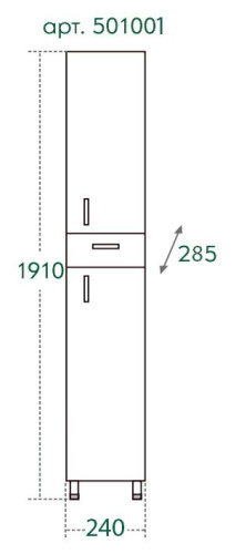 Шкаф-пенал СанТа Стандарт 501001 24х31х181 напольный цвет белый - фото 2