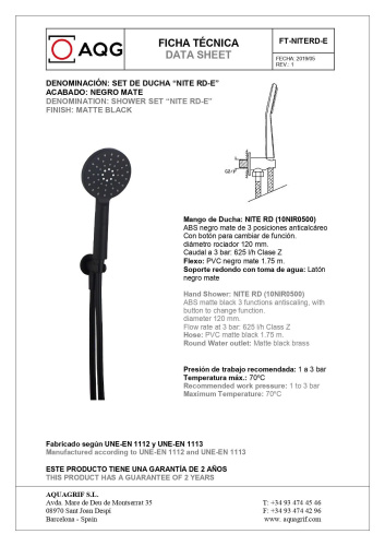 Душевой комплект AQG Tube 19TUBER21705 настенный - фото 5