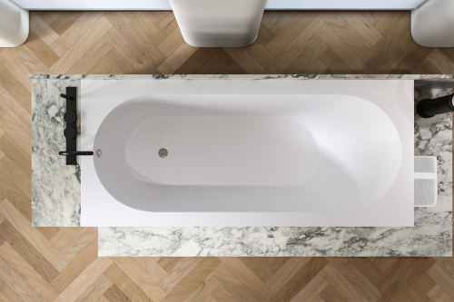 Ванна из искусственного камня Holbi ORION 1.01.007.11.1 168х74 встраиваемая прямоугольная с ножками - фото 2