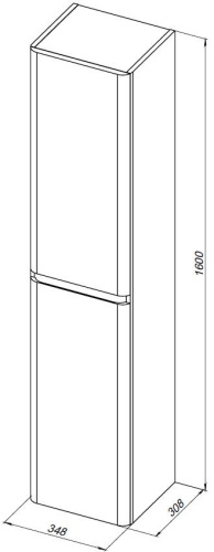 Шкаф-пенал Aquanet Эмбер 00330472 35х31х160 напольный/подвесной цвет черный - фото 2