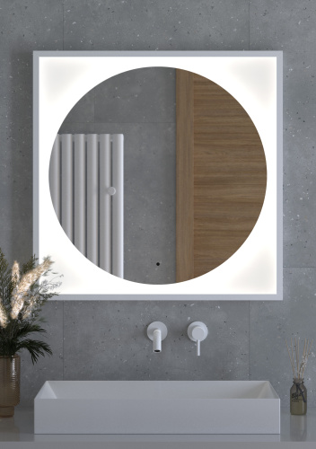 Зеркало в ванную Defesto ECLIPSE DF 2228R 80х80 цвет белый - фото 3