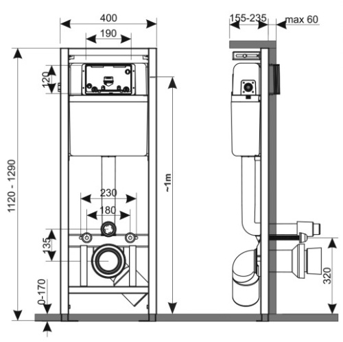 Инсталляция для биде KK POL Economic ZSP/M400/0/K - фото 2
