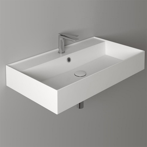 Раковина из санфаянса Simas Agile AG81 bi*1 81х46 подвесная цвет белый 1 отверстие под смеситель