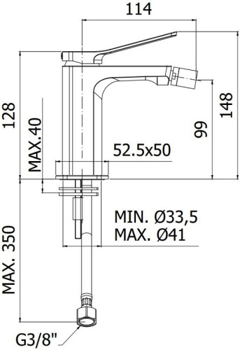 Смеситель Paffoni Tilt TI131ST на биде сталь - фото 2