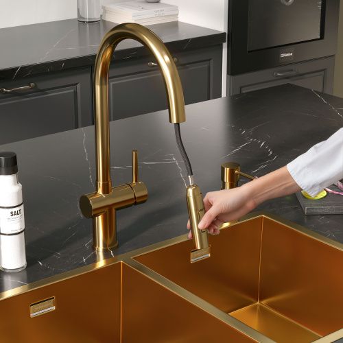 Смеситель для кухни Reflexion Lago RX9904GD на мойку золото - фото 5