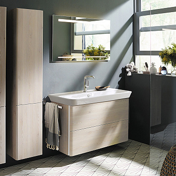 Тумба с раковиной Burgbad Iveo SFEN100F2835G0161C0001*1 100х49х72 подвесная цвет дуб меринос