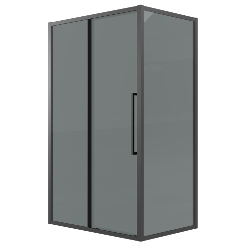 Душевая перегородка Grossman Cosmo 200.K33.02.90.21.10 90х195 стекло тонированное профиль черный матовый - фото 2