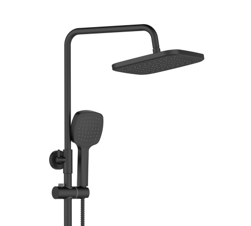 Душевая стойка Orange Thermo T02S4-911b настенная цвет черный с термостатом - фото 4