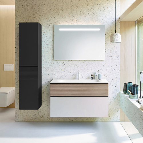 Тумба с раковиной Burgbad Fiumo SFXN102F3956FOT45G0200C0001*1 102х49х61 подвесная цвет белый глянцевый/дуб кашемировый