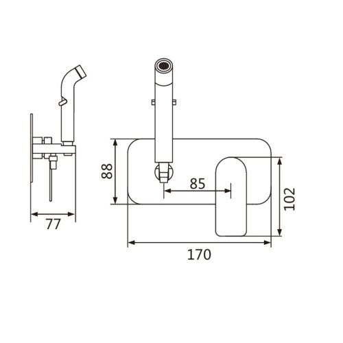 Гигиенический душ со смесителем Shevanik S4105G золотой сатин - фото 3