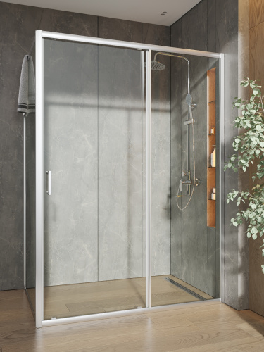 Душевой уголок Orange E23-14090TCR 140х89 стекло прозрачное профиль хром глянцевый без поддона - фото 5