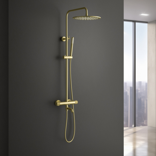 Душевая стойка Timo Tetra-thermo SX-0169/00 настенная цвет золото матовое - фото 2