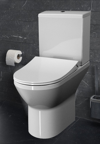 Унитаз напольный с бачком Vitra Integra Round 9833B003-7206 белый с сиденьем микролифт безободковый - фото 2