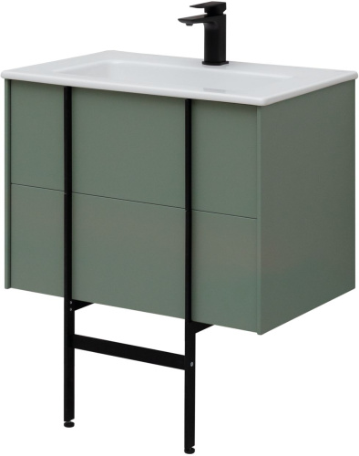 Тумба под раковину Allen Brau Reality 1.32004.CGM 70х46х50 подвесная цвет зеленый/серый - фото 3