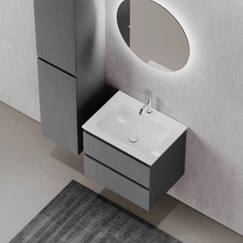 Тумба под раковину Sancos FOLK FL60GS 59х45х50 подвесная цвет серый - фото 5