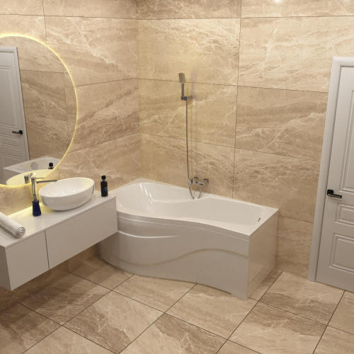 Ванна акриловая Timo VINO VINO1590L 150х90 пристенная асимметричная без каркаса - фото 4