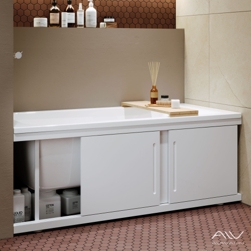Экран под ванну Alavann Alt 180 см ALV0716001 фронтальный МДФ раздвижной белый - фото 2