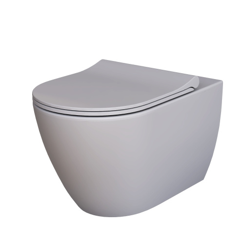 Чаша унитаза подвесная Ambassador Queen 113T20301R цвет серый матовый без сиденья каскадный смыв