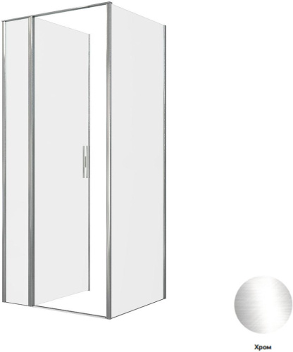 Душевой уголок Allen Brau Priority 3.31025.00 + 3.31040.00 90х80 стекло прозрачное профиль хром глянцевый без поддона - фото 3