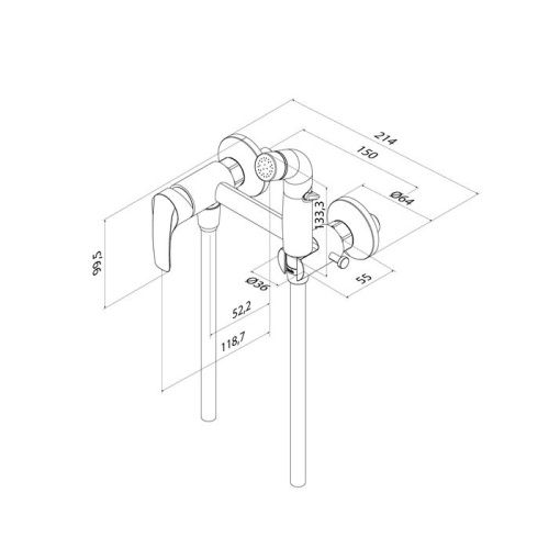 Гигиенический душ со смесителем IDDIS Ray RAYBL00i08 черный матовый - фото 5