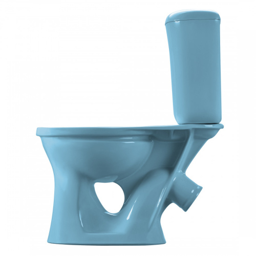 Унитаз-компакт напольный с бачком Santeri Виктория 1P3016S0600BF голубой с сиденьем каскадный смыв - фото 2