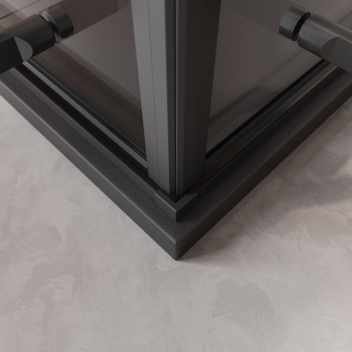 Душевой уголок Cezares LINER LINER-A-2-90-C-NERO 90х90 стекло прозрачное профиль черный без поддона - фото 4