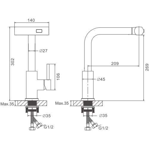 Смеситель для кухни BELZ B74811-1 на мойку сатин - фото 2