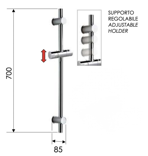 Душевая штанга Remer 317GVO настенная цвет латунь состаренная - фото 2