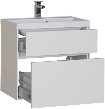 Тумба с раковиной Aquanet Латина 00212835 70х45х65 напольная/подвесная цвет белый
