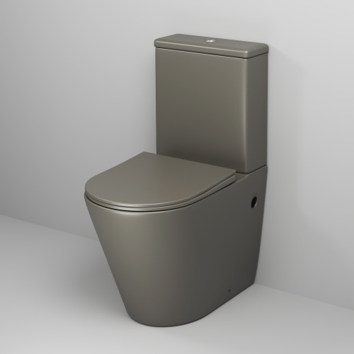 Унитаз напольный с бачком Grossman Color GR-4480GSMS хаки матовый с сиденьем безободковый каскадный смыв - фото 2