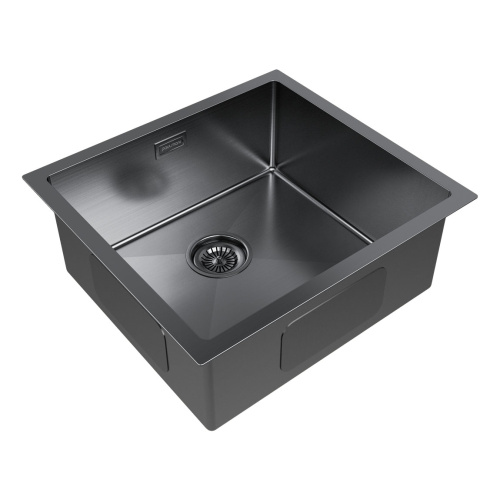 Кухонная мойка Paulmark GERBERG 48 UNI PM214844-GM 43х39 цвет вороненая сталь - фото 2