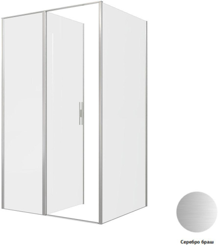 Душевой уголок Allen Brau Priority 3.31032.BA + 3.31047.BA 120х100 стекло прозрачное профиль серебро брашированное без поддона - фото 3