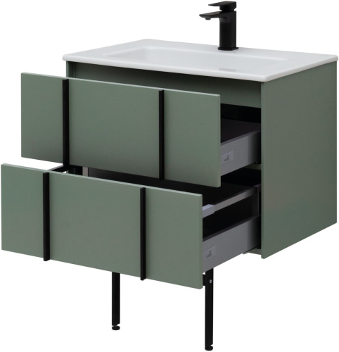 Тумба под раковину Allen Brau Reality 1.32004.CGM 70х46х50 подвесная цвет зеленый/серый - фото 4