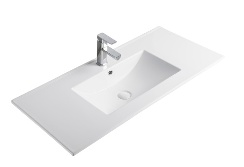 Раковина из сантехнического фарфора Orange B03-1000w 102х47 встраиваемая цвет белый глянцевый - фото 4