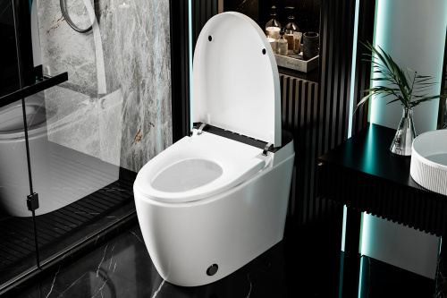 Унитаз приставной Abber Bequem AC1116S белый с сиденьем микролифт импульсный смыв - фото 5