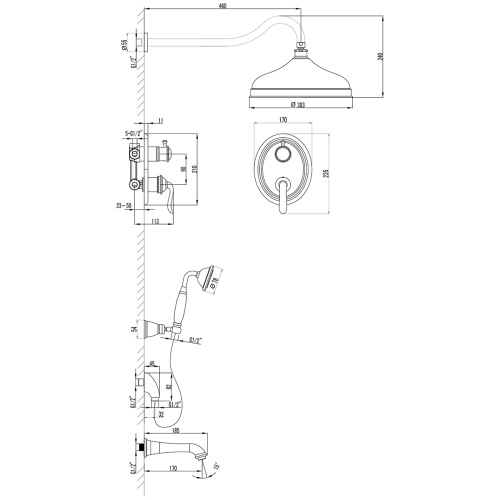 Душевая система LeMark Brava LM4722G встраиваемая в стену - фото 2