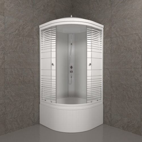 Душевая кабина Тритон Полосы Щ0000061836 90х90 четверть круга с крышей ориентация универсальная - фото 2